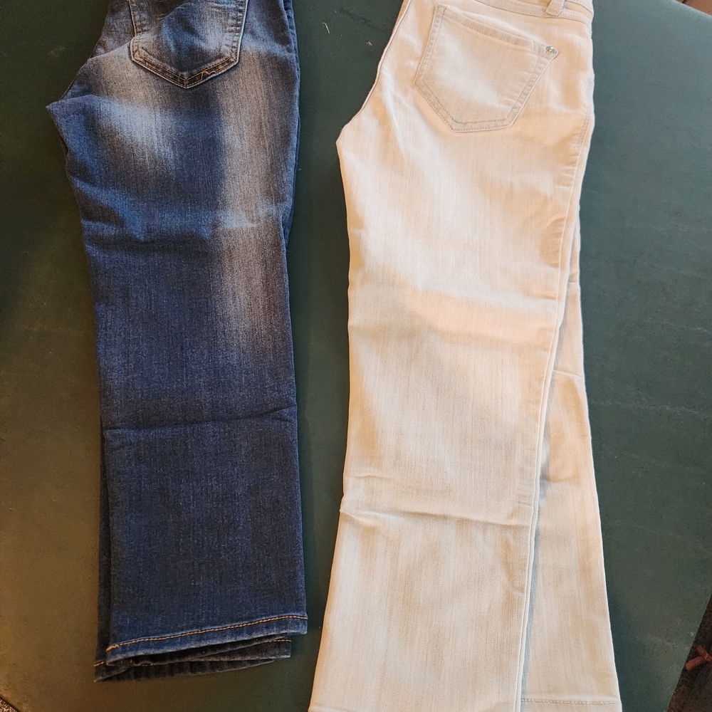 No Boundaries Blue and White Straight Leg Jeans
